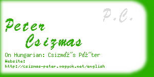 peter csizmas business card